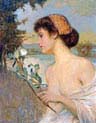 girl with flower branch